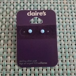 3/$10 NWT Blue Irredesent Sterling Post Earrings